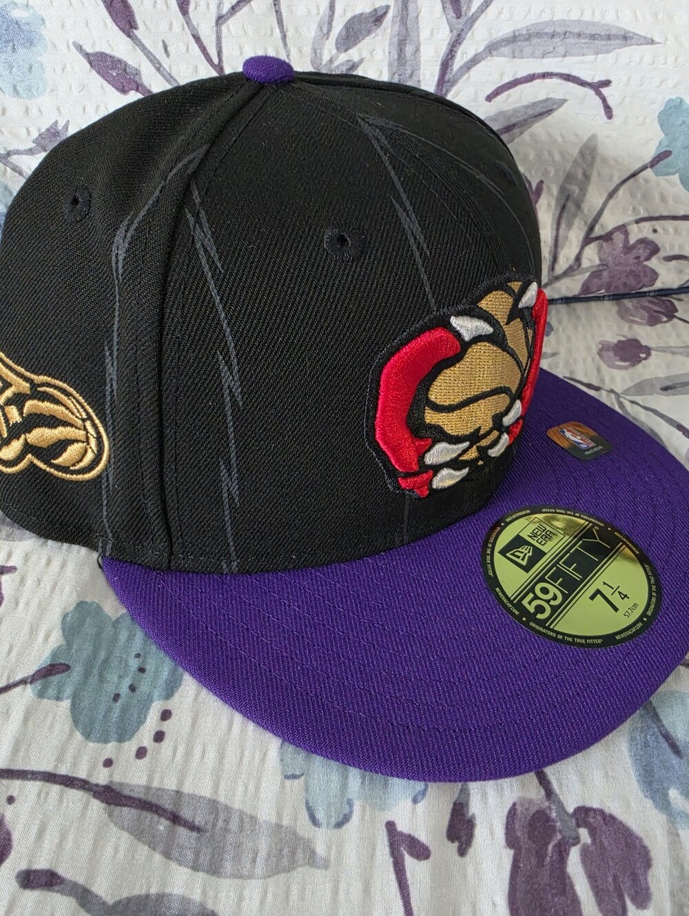 New Era 59FIFTY Toronto Raptors Fitted Hat 7 1/4 Purple Black NEW